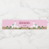 ママラマとベビーピンク水玉模様ベビーシャワー ペットボトルラベル (シングルラベル)