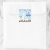 ママラマとベビーブルー水玉模様ベビーシャワー スクエアシール (バッグ)