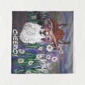 ママラマをパーソナライズ 菫の花畑で タペストリー (正面(横))