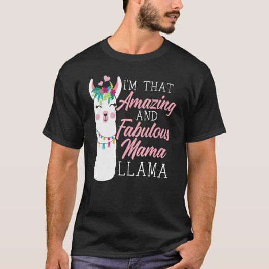 ママラマアルパカアニマルラマママ Tシャツ (正面)