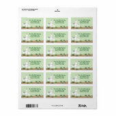 ママラマアンドベビーグリーンドットベビー差出人住所 ラベル (フルシート)