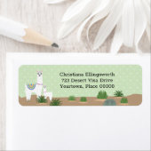 ママラマアンドベビーグリーン水玉模様 ラベル (インサイチュ)