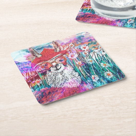 ママラマズデイインザカントリースクエア紙Coas スクエアペーパーコースター (アングル)