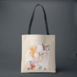 ママラマベビーラマ&フラワーズバッグ トートバッグ<br><div class="desc">可愛いママらま（アルパカ）とベビーらま、ポンポン、美しい花のバッグは、お母さんやお祖母さんにとって絶品のプレゼント</div>