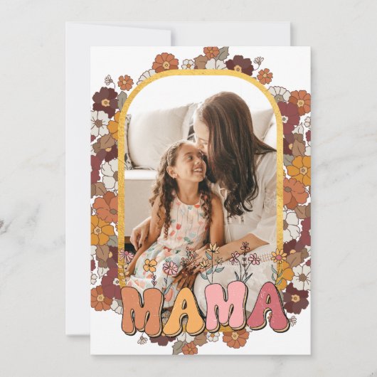 ママレトロフラワーフォトフレーム母の日 シーズンカード (正面)