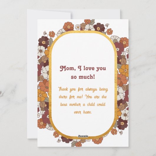 ママレトロフラワーフォトフレーム母の日 シーズンカード (裏面)