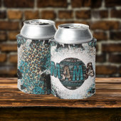 ママレパードコーサーフェイス ターコイズ昇華 缶クーラー