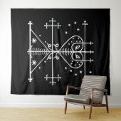 ママンブリジットの白いヴェーブオンブラック タペストリー (インサイチュ(横))