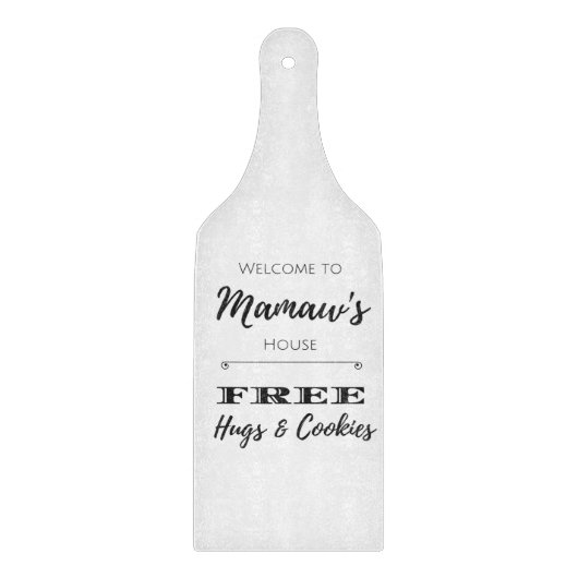 ママーズハウスフリーのハグとクッキーへようこそ カッティングボード (正面)