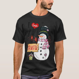 ママー雪だるまのクリスマスおもしろいクリスマス Tシャツ
