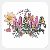 ママ一日中のお母さんの日 スクエアシール (正面)