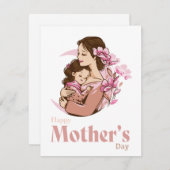 ママ保持ベビー娘ムーンフラワーマザーズデイ (正面/裏面)