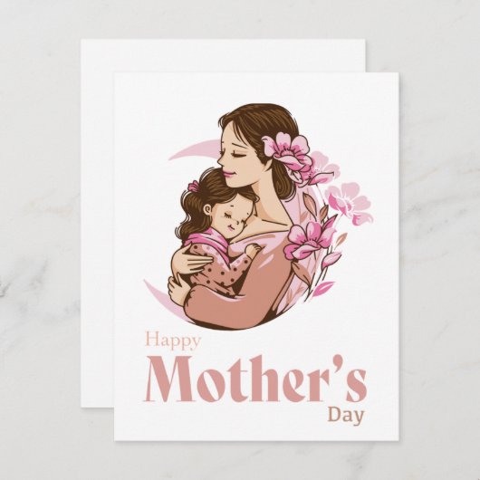 ママ保持ベビー娘ムーンフラワーマザーズデイ (正面/裏面)