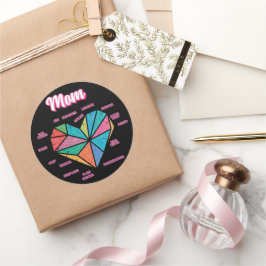 ママ円ハートすべてのママのタイトル ラウンドシール