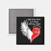 ママ半分ハートは天使と天国してる マグネット (正面/裏面)