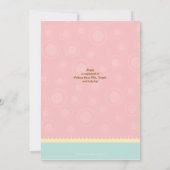 ママ及びベビーのヒツジのベビーシャワーの招待: ピンク 招待状 (裏面)