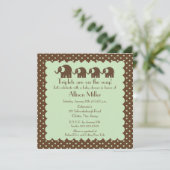 ママ及び三重項象のベビーシャワー 招待状 (スタンド正面)