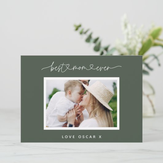 ママ可愛いスモダンクリプト写真ギフト シーズンカード (スタンド正面)