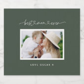 ママ可愛いスモダンクリプト写真ギフト スパークリングワインラベル (シングルラベル)