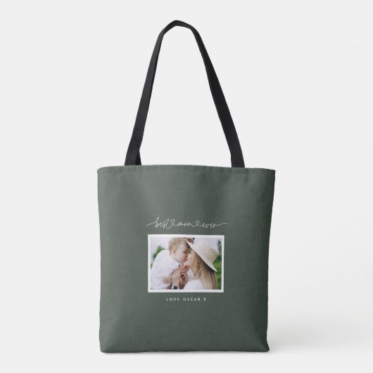 ママ可愛いスモダンクリプト写真ギフト トートバッグ (裏面)