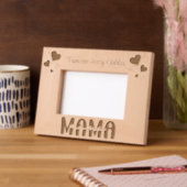ママ名前をカスタムするハート木製 レーザー彫刻フレーム (左)