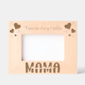 ママ名前をカスタムするハート木製 レーザー彫刻フレーム (正面)