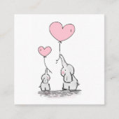 ママ呼び出しカードかわいいゾウの名刺 スクエア名刺 (正面)