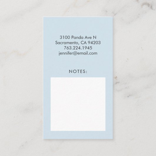 ママ呼び出しカードかわいいパンダクマ竹 名刺 (裏面)