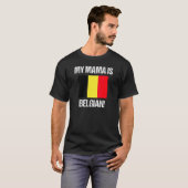 ママ国旗ママはベルギー国旗 Tシャツ (正面フル)