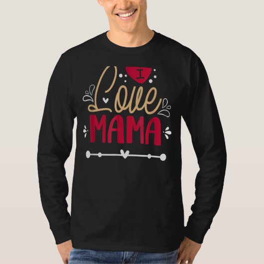 ママ大好きママハッピーバレンタインデーママ Tシャツ (正面)