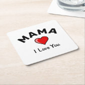 ママ大好き紙コースター スクエアペーパーコースター (アングル)