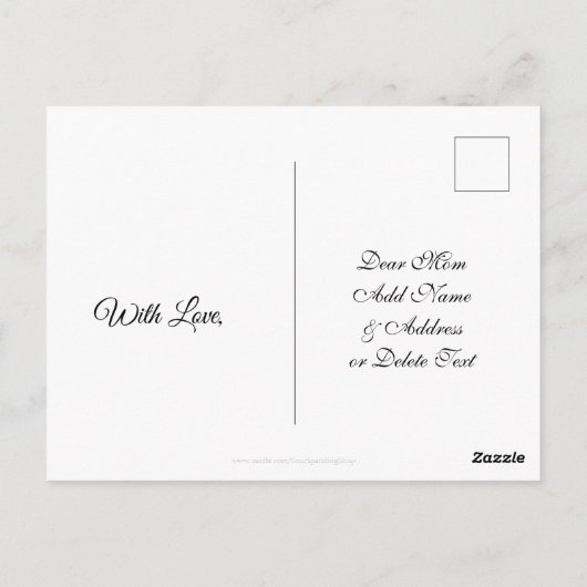 ママ大好き金ゴールドルックタイポグラフィ エレガント ポストカード (裏面)