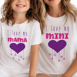 ママ大好き ブライトハート ママと娘のリンクコーデ ミニサイズ トドラーTシャツ