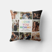 「ママ大好き」レインボーレタリング フォトコラージュ クッション (裏面)