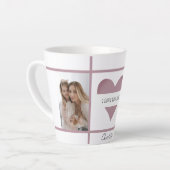 「ママ大好き」写真パーソナライズされたラテマグカップ カフェラテマグ (左アングル)