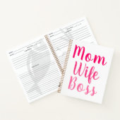 ママ妻ボスグラデーションカスタムピンクレシピ ノートブック (内部)