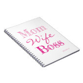 ママ妻ボスタイポグラフィ名前の追加 ノートブック (右側)