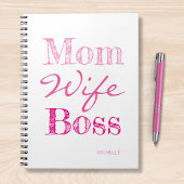 ママ妻ボスタイポグラフィ名前の追加 ノートブック