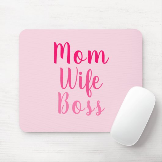 ママ妻ボスピンクカスタムのスクリプスタイリッシュトchic マウスパッド (マウス)