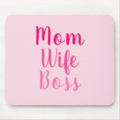 ママ妻ボスピンクカスタムのスクリプスタイリッシュトchic マウスパッド (正面)