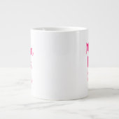 ママ妻ボスピンクカスタムホワイトスタイリッシュスクリプト ジャンボコーヒーマグカップ (正面)