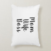 ママ妻ボス白黒カスタムスクリプトかわいい アクセントクッション (正面(垂直))