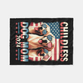 ママ子供なし犬ママ2024カマラハリスドッグ恋人 フリースブランケット (正面(横))