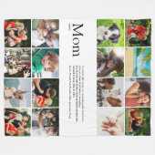 ママ定義ファミリーフォトコラージュモダン フリースブランケット (正面(横))