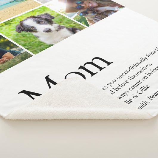 ママ定義6ファミリーフォトコラージュ シェルパブランケット (3/4)