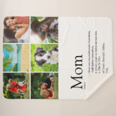 ママ定義6ファミリーフォトコラージュ シェルパブランケット (正面(横))