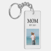 ママ家族フォトコラージュパーソナライズされた キーホルダー (正面左)