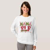 ママ小妖精や小人クリスマス Tシャツ (正面フル)