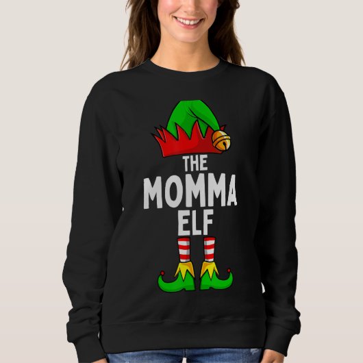 ママ小妖精や小人マッチングファミリークリスマス女性 スウェットシャツ (正面)