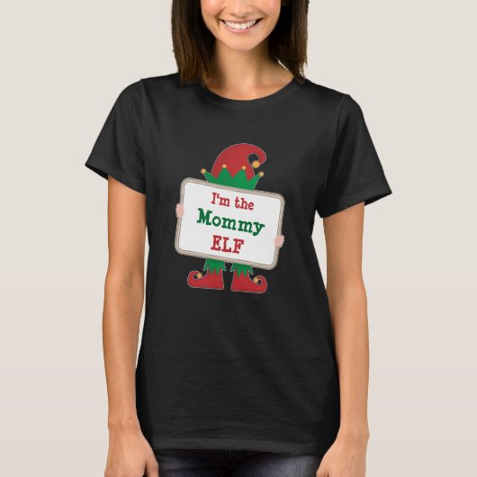 ママ小妖精や小人 |クリスマスパーソナライズされた小妖精や小人Tシャツ Tシャツ (正面)
